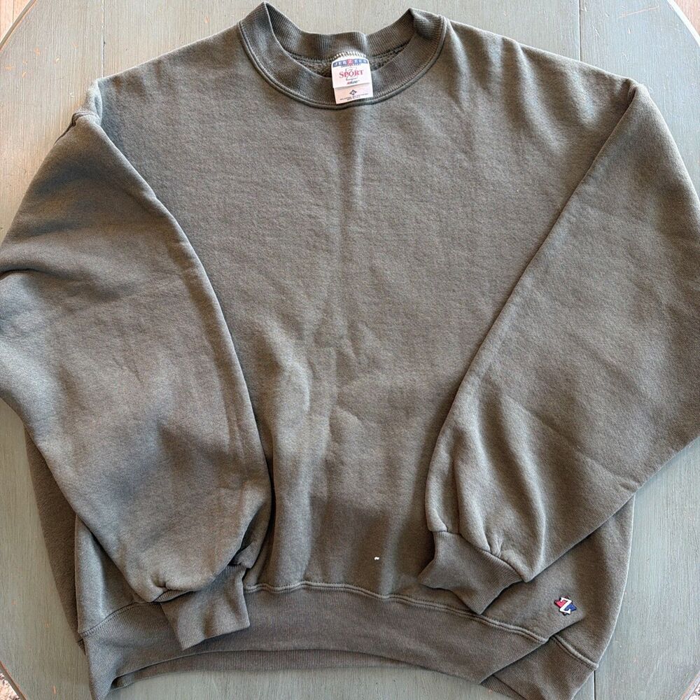 Vintage Jerzees Sport NuBlend Olive Green Crewneck Sweatshirt Made In USA